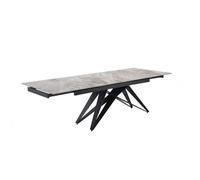 Table extensible 160/240 cm céramique gris marbré pied géométrique - DAKOTA 03 Meubletmoi