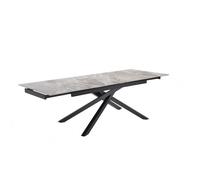 Table extensible 160/240 cm céramique gris marbré pied torsadé - DAKOTA 05 Meubletmoi