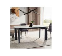 Table extensible 180-240 cm effet marbre blanc pieds métal - BLUNSKI