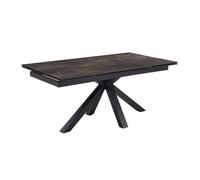 Table extensible 180/260 cm céramique gris vieilli pied croix - MAINE 04 Meubletmoi