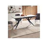 Table extensible 180-260 cm en céramique effet marbre blanc - BLUNSKI