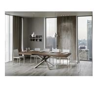 Table extensible 6 à 12 personnes bois foncé et pieds entrelacés 4 couleurs L 160 à 264 cm Artemis