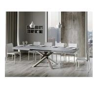 Table extensible 8 à 12 personnes gris cendré et pieds entrelacés 4 couleurs L 180 à 284 cm Artemis