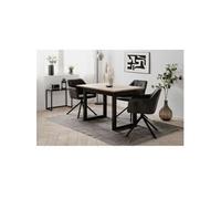 Table extensible Denver 80B - 120-160 x 75 x 80 cm - Décor chêne artisan / anthracite - 1 extension de 40 cm inclue - 8 personnes