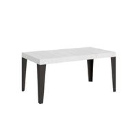 Table Extensible 90x120/224 cm Flame Premium Frêne Blanc Cadre Anthracite