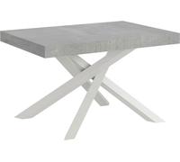 Table extensible 90x120/380 cm Volantis structure blanc ciment