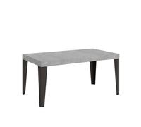 Table Extensible 90x130/390 cm Flame Premium Gris Béton Cadre Anthracite
