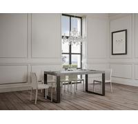 Table extensible 90x130/390 cm Tecno Ciment cadre Anthracite -