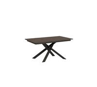 Table extensible 90x160/220 cm Ganty Noyer bande de chante en teinte cadre Anthracite -
