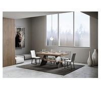 Table extensible 90x160/264 cm Baita Chêne Nature cadre Anthracite -