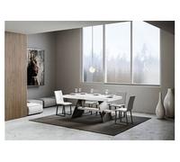Table extensible 90x160/264 cm Baita Frêne Blanc cadre Anthracite -