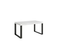 Table extensible 90x160/264 cm Tecno Premium Frêne Blanc cadre Anthracite -