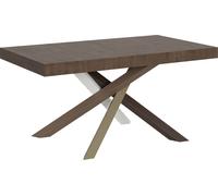 Table extensible 6 à 12 personnes bois foncé et pieds entrelacés 4 couleurs L 160 à 264 cm Artemis