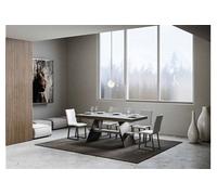 Table extensible 90x160/420 cm Baita Evolution Ciment cadre Anthracite -