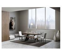 Table extensible 90x160/420 cm Baita Evolution Noyer cadre Anthracite -