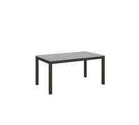 Table extensible 90x160/420 cm Everyday Evolution Ciment cadre Anthracite -