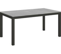 Table extensible 90x160/420 cm Everyday Evolution Ciment cadre Anthracite -