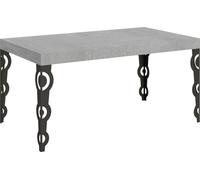 Table extensible 90x160/420 cm Karamay Ciment structure Anthracite