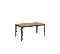 Table extensible 90x160/420 cm Karamay Evolution Chêne Nature cadre Anthracite -