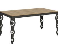 Table extensible 90x160/420 cm Karamay Evolution Chêne Nature cadre Anthracite -