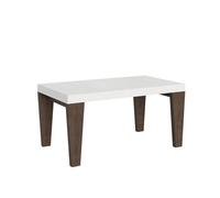 Table extensible 90x160/420 cm Spimbo Mix avec plateau en frêne blanc et pieds en noyer