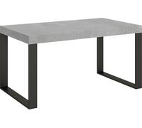 Table extensible 90x160/420 cm Tecno Premium Ciment cadre Anthracite -