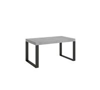 Table extensible 90x160/420 cm Tecno Premium Ciment cadre Anthracite -