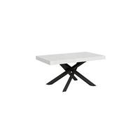 Table extensible 90x160/420 cm Volantis Frêne Blanc cadre Anthracite -