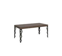 Table extensible 90x180/284 cm Karamay Noyer cadre Anthracite -