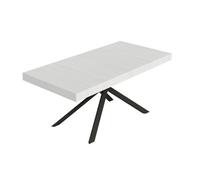 Table extensible 90x180/284 cm Niket frne blanc pieds anthracite