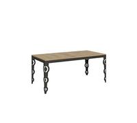 Table extensible 90x180/440 cm Karamay Evolution Chêne Nature cadre Anthracite -