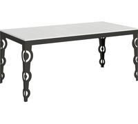 Table extensible 90x180/440 cm Karamay Evolution Frêne Blanc structure Anthracite