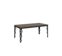 Table extensible 90x180/440 cm Karamay Evolution Noyer cadre Anthracite -