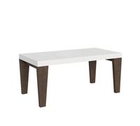Table extensible 90x180/440 cm Spimbo Mix avec plateau en frêne blanc et pieds en noyer