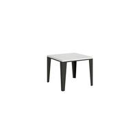 Table extensible 90x90/180 cm Flame Libra Frêne Blanc cadre Anthracite -