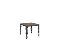 Table extensible 90x90/180 cm Karamay Libra Noyer cadre Anthracite -