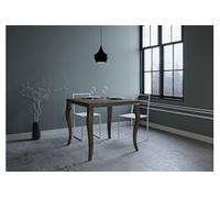 Table extensible 90x90/180 cm OlandaLibra Noyer cadre gris -
