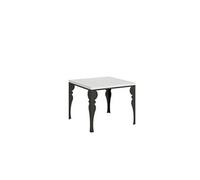 Table extensible 90x90/180 cm Paxon Libra Frêne Blanc cadre Anthracite -
