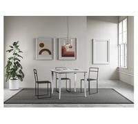 Table extensible 90x90/180 cm SciabolaLibra Frêne Blanc cadre gris -