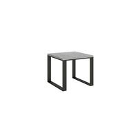 Table extensible 90x90/180 cm TecnoLibra Ciment cadre Anthracite -