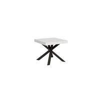 Table extensible 90x90/194 cm Clerk dessus Frêne Blanc pieds Anthracite -