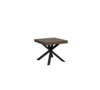 Table extensible 90x90/194 cm Clerk dessus Noyer pieds Anthracite -