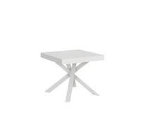 Table extensible 90x90/194 cm Plateau Clerk - pieds blancs
