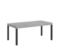 Table Extensible 90x90/246 cm Everyday Premium Gris Béton Cadre Anthracite