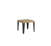 Table extensible 90x90/246 cm Flame Chêne Nature cadre Anthracite -