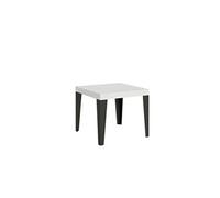 Table extensible 90x90/246 cm Flame Frêne Blanc cadre Anthracite -