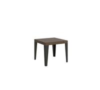 Table extensible 90x90/246 cm Flame Noyer cadre Anthracite -