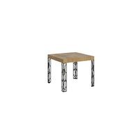 Table extensible 90x90/246 cm Ghibli Chêne Nature cadre Anthracite -