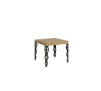 Table extensible 90x90/246 cm Karamay Chêne Nature cadre Anthracite -