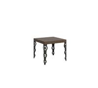 Table extensible 90x90/246 cm Karamay Noyer cadre Anthracite -